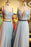 Excellent Marvelous Light Blue Straps Mismatched Lace Tulle Prom Dresses Floor Length Evening Dress with Beads - Prom Dresses