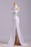 Excellent Excellent Sleek White Mermaid Sleeveless Split Prom Sequins Sweep Train Dress with Rhinestones - Prom Dresses