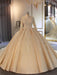 Exquisite High Collar Long Sleeve Lace-Up Ball Gown Wedding Dresses - Picture color / Long train - wedding dresses