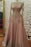 Eye-catching Chic Sleek Floor Length Long Sleeves Prom Dress with Gold Appliques Beaded Evening Dresses - Prom Dresses