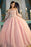 Eye-catching Graceful Fascinating Off-the-Shoulder Long Sleeves Ball Quinceanera With Flowers Prom Dress - Prom Dresses