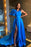 Off-the-Shoulder Ocean Blue Long Prom Dress