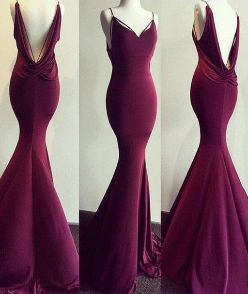 Fabulous Modest Best Spaghetti Straps Mermaid V-neck Sleeveless Prom Sexy Backless Evening Dress - Prom Dresses