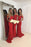 Fascinating Modest Modest Off Shoulder Mermaid Red Bridesmaid with Lace Sequins Stylish Wedding Party Dress - Prom Dresses