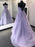 Fashion Criss-Cross Back Lavender Lace Long Prom Dresses, Open Back Lavender Lace Appliqued Formal Evening Dresses 