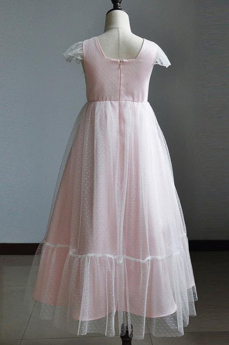 Flare Sleeve Flower Girl A Line Party Dress Floor Length Bridesmaid Dress - Flower Girl Dress