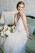 Floor Length V Neck Lace Applique Beach Puffy Tulle Wedding Dress - Wedding Dresses