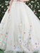 Flowers Quinceanera Dresses White Luxury Off The Shoulder Rhinestones Beading Short Sleeve Women's Pageant Dresses With Train