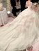Glamorous Long Sleeves Lace Beaded Ball Gown Wedding Dresses - wedding dresses