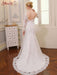 Glamorous V Neck Long Sleeve Lace Backless Wedding Dresses - wedding dresses