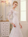 Glamorous V Neck Long Sleeve Lace Backless Wedding Dresses - wedding dresses