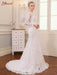 Glamorous V Neck Long Sleeve Lace Backless Wedding Dresses - wedding dresses