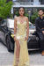 Glamous Halter Side Slit Sleeveless Floor Length Prom Dresses - Prom Dresses