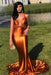 Glamous Halter Sleeveless Floor Length Mermaid Prom Dresses - Prom Dresses