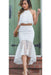 Glorious Fabulous Excellent White Jewel Two Pieces Mermaid Sleeveless Hi-Lo Party Homecoming Dress - Prom Dresses
