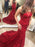 Glorious Fascinating Wonderful Sexy Trumpet Red Strapless Sweep Train Lace Prom Dress Long Formal Gown - Prom Dresses