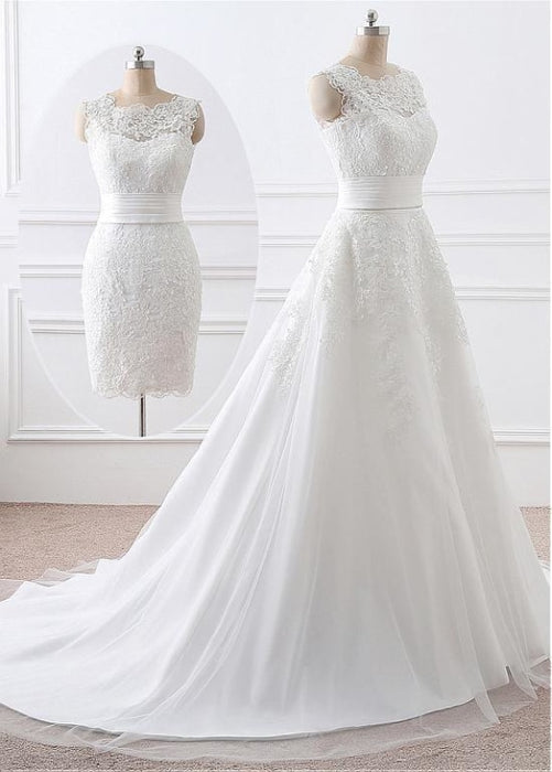 Wedding dresses with detachable skirts