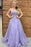 Gorgeous Lilac Lace Floral Long Prom Dresses, Lavender Lace Formal Evening Dresses with 3D Flowers 