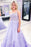 Gorgeous Lilac Lace Floral Long Prom Dresses, Lavender Lace Formal Evening Dresses with 3D Flowers 