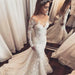 Gorgeous Mermaid Illusion Long Sleeves Tulle Appliques Beach Wedding Dress - Wedding Dresses