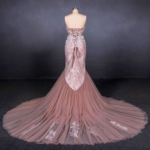 Gorgeous Sweetheart Mermaid Tulle Prom Dress Long Evening Dresses - Prom Dresses