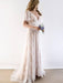 Gorgeous V-Neck Cap Sleeves Lace Wedding Dresses - As Picture / Floor Length - wedding dresses