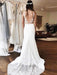 Gorgeous V-neck Lace Backless Mermaid Wedding Dresses - wedding dresses