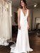 Gorgeous V-neck Lace Backless Mermaid Wedding Dresses - Ivory / Floor Length - wedding dresses