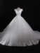 Gorgeous V-Neck Lace Tulle Ball Gown Ruffles Wedding Dresses - Ivory / Floor Length - wedding dresses