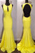 Graceful Eye-catching Modest Elegant Yellow Scoop Open Back Sweep Train Mermaid Prom Gown Formal Dresses - Prom Dresses