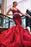 Graceful Red Two Piece With Beading Long Prom Dress - Prom Dresses