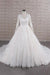Graceful V-neck Long Sleeve Appliques Wedding Dress - Wedding Dresses