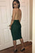 Green Halter Open Back Sleeveless Short Lace Appliques Prom Dresses - Prom Dresses