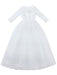 Champagne Flower Girl Dresses Jewel Neck Polyester Half Sleeves Ankle-Length A-Line Flowers Kids Party Dresses