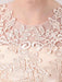 Champagne Flower Girl Dresses Jewel Neck Polyester Half Sleeves Ankle-Length A-Line Flowers Kids Party Dresses