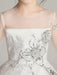 Flower Girl Dresses Jewel Neck Tulle Half Sleeves Ankle Length Princess Silhouette Embroidered Kids Party Dresses