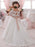 Flower Girl Dresses Bateau Neck Lace Half Sleeves Ankle Length Princess Silhouette Bows Kids Formal Pageant Dresses