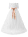 Flower Girl Dresses Bateau Neck Lace Half Sleeves Ankle Length Princess Silhouette Bows Kids Formal Pageant Dresses