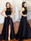 Halter Satin With Beading Sweep/Brush Train Two Piece Dresses - Prom Dresses