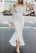 High Low Long Sleeves Mermaid Off the Shoulder Lace Wedding Dress - Wedding Dresses