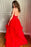 High Low V Neck Red Lace Long Prom Dresses Backless Red Lace Formal Dresses Red Lace Evening Dresses - Prom Dress