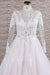 Illusion Appliques Long Sleeve Tulle Wedding Dress - Wedding Dresses