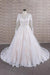 Illusion Appliques Long Sleeve Tulle Wedding Dress - Wedding Dresses