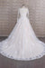 Illusion Appliques Long Sleeve Tulle Wedding Dress - Wedding Dresses