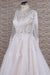 Illusion Appliques Long Sleeve Tulle Wedding Dress - Wedding Dresses