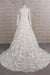 Illusion Long Sleeve Applqiues Tulle Wedding Dress - Wedding Dresses