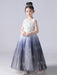 Ink Blue Flower Girl Dresses Jewel Neck Sleeveless Sequins Kids Social Party Dresses Princess Dress