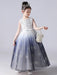 Ink Blue Flower Girl Dresses Jewel Neck Sleeveless Sequins Kids Social Party Dresses Princess Dress