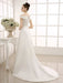 Ivory A-Line Sweep Bridal Wedding Dress with Off-The-Shoulder Ruffles misshow