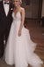 Ivory Backless Spaghetti Straps Tulle Beach Lace Applique Wedding Dress - Wedding Dresses